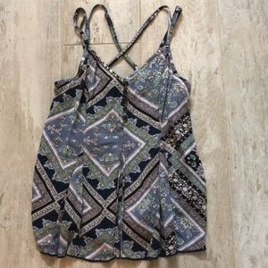 american eagle strappy back patterned tank